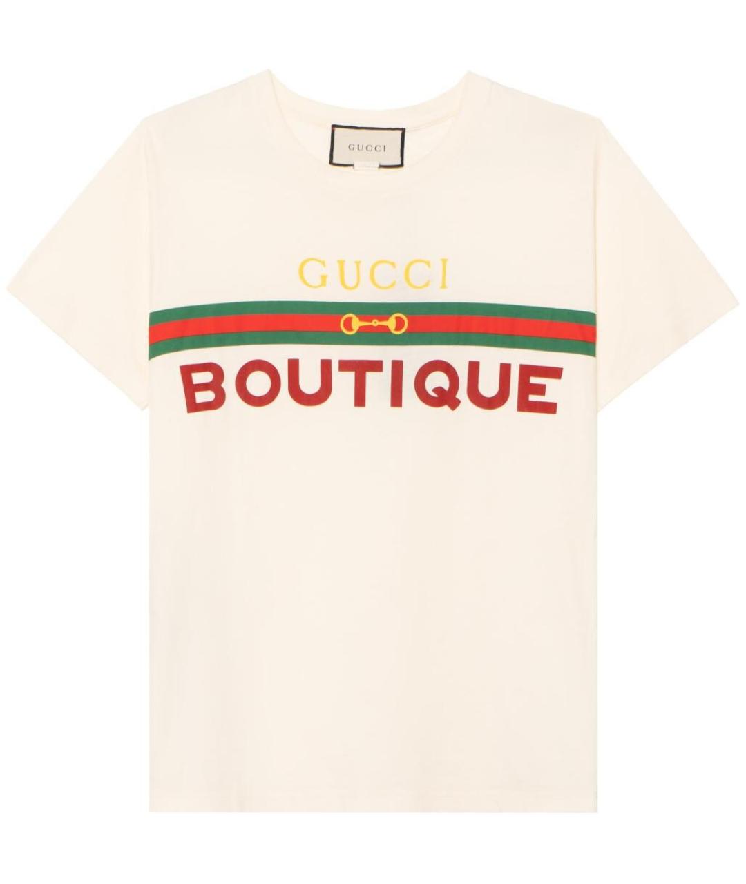 GUCCI Бежевая хлопковая футболка, фото 1