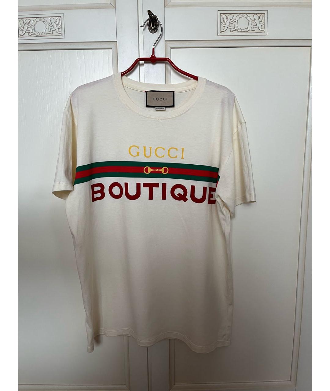 GUCCI Бежевая хлопковая футболка, фото 2