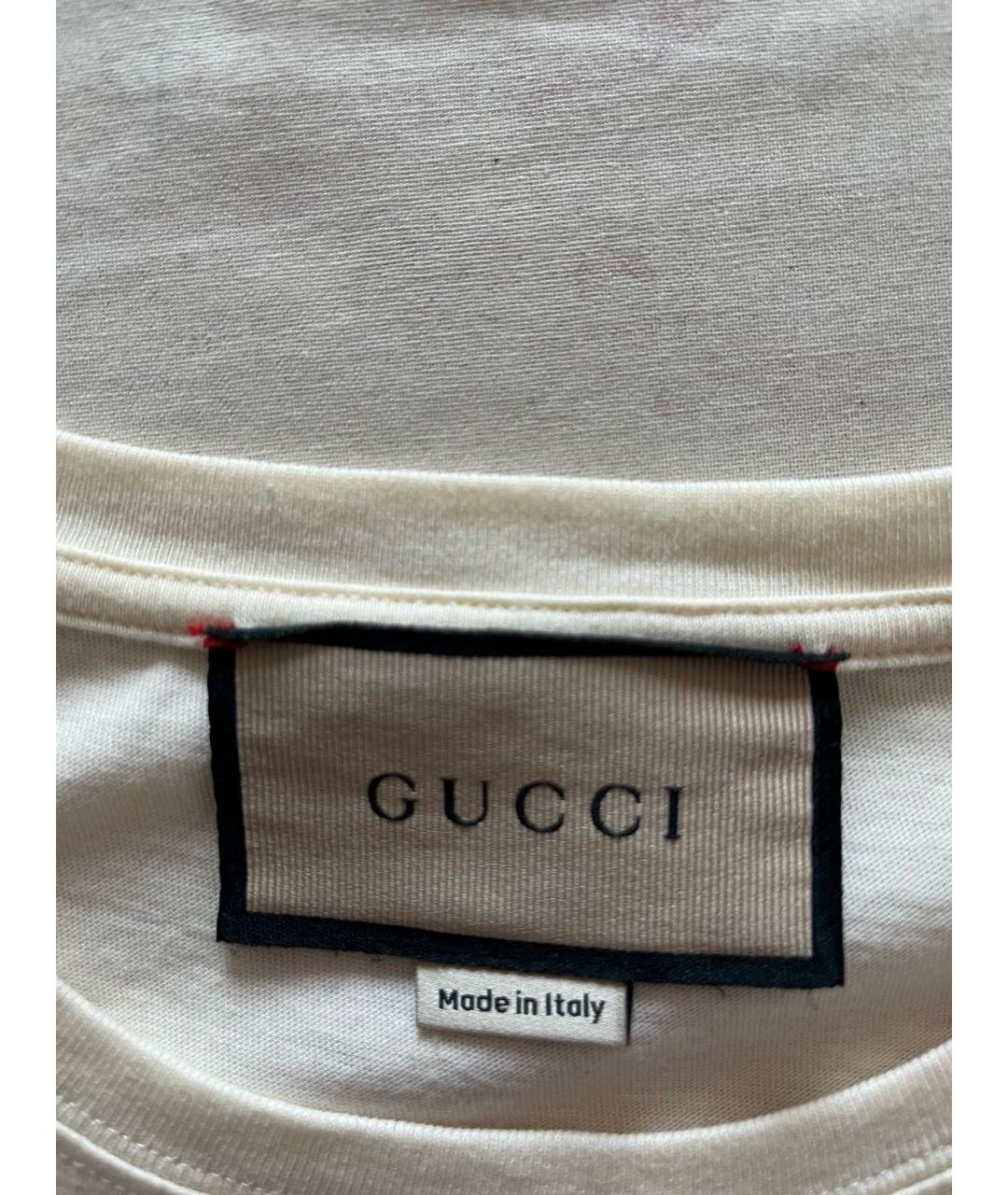 GUCCI Бежевая хлопковая футболка, фото 4