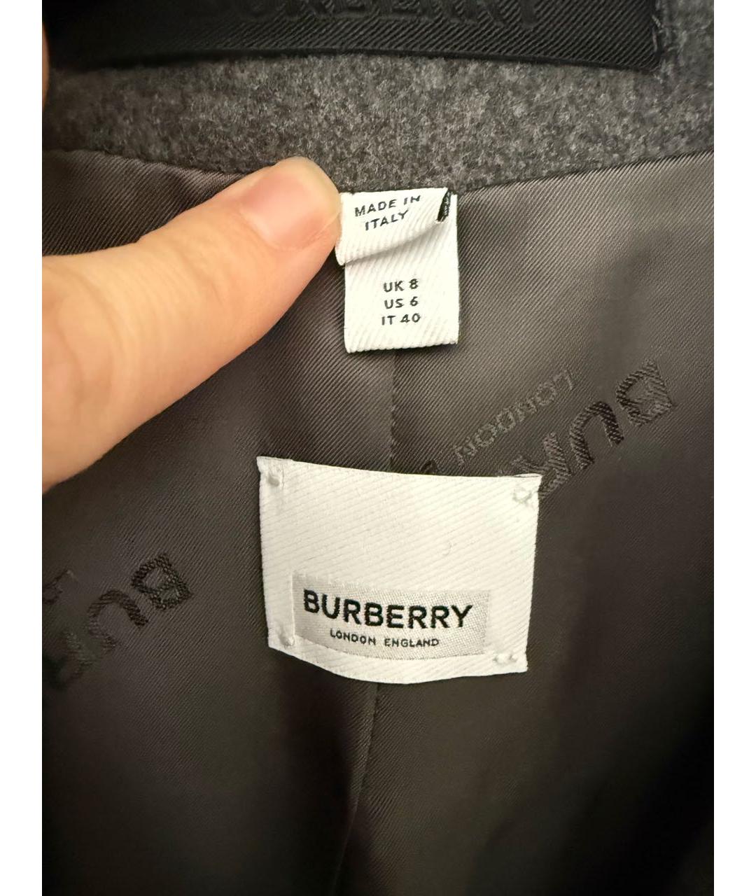 BURBERRY Серое кашемировое пальто, фото 5