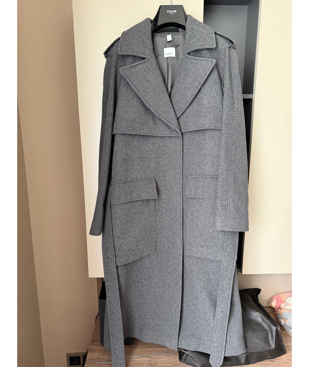 BURBERRY Серое кашемировое пальто, фото 3