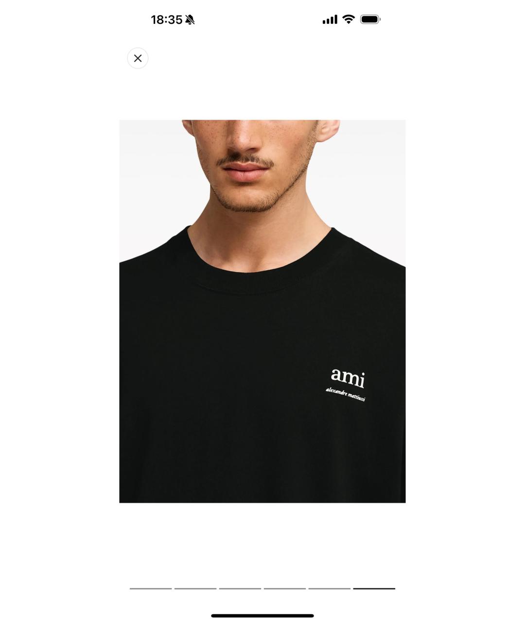 Ami Paris Черная хлопковая футболка, фото 4