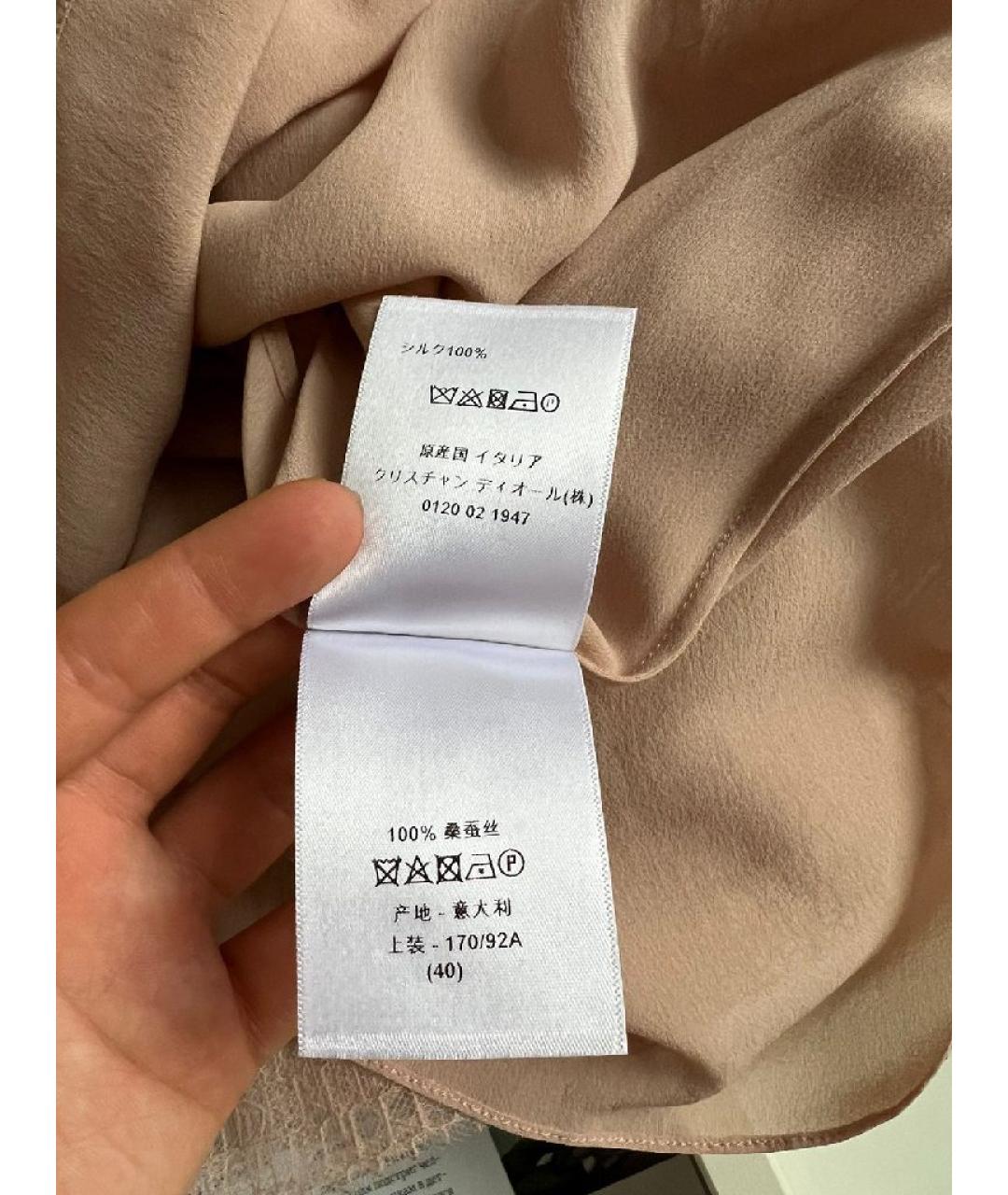 CHRISTIAN DIOR Коралловая шелковая майка, фото 8