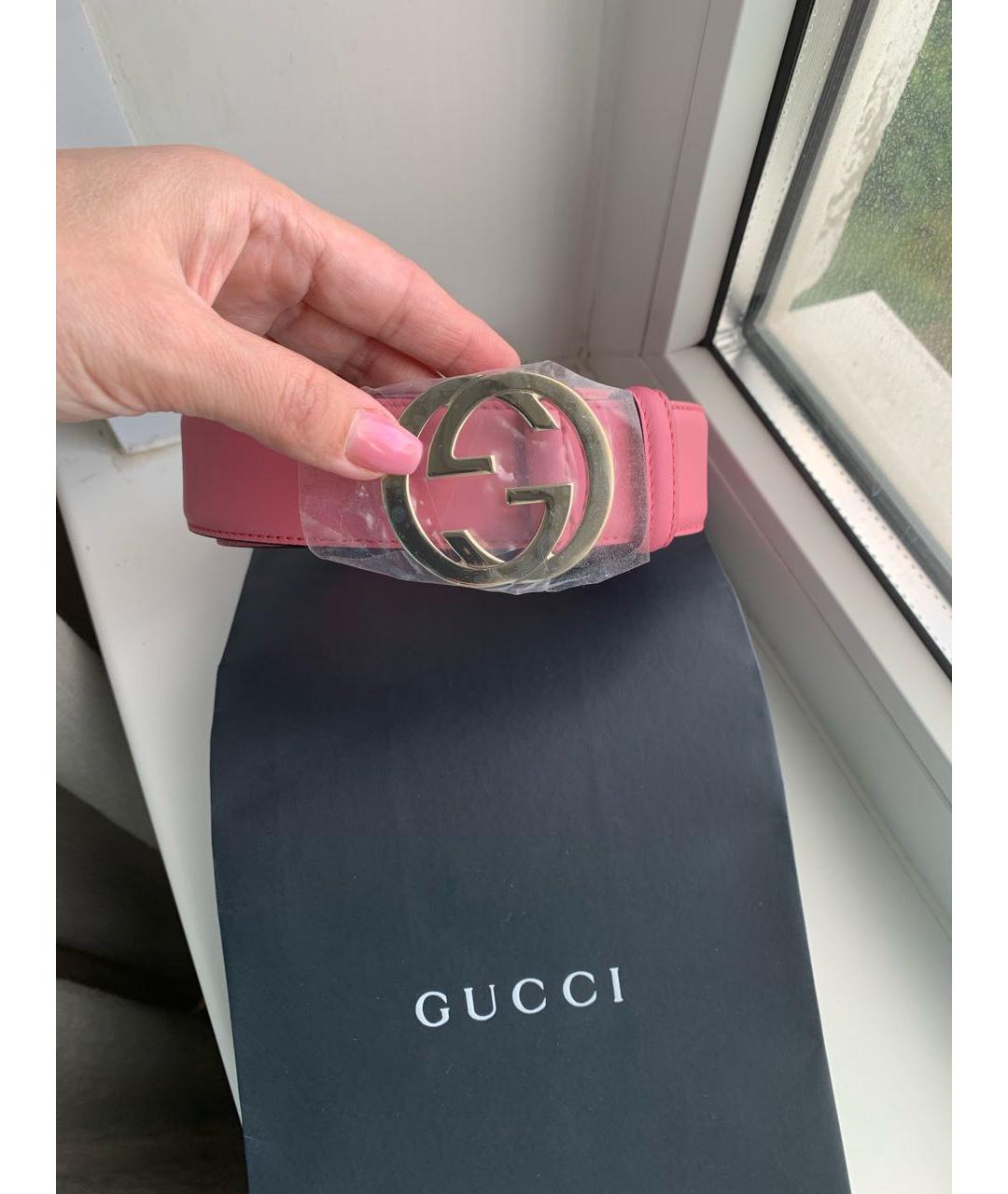 GUCCI Розовый кожаный ремень, фото 4