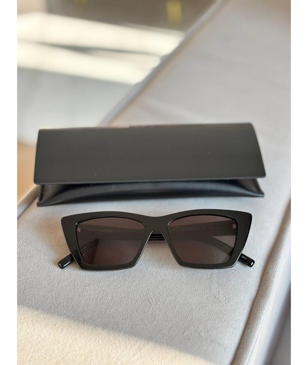 SAINT LAURENT Черные пластиковые солнцезащитные очки, фото 2