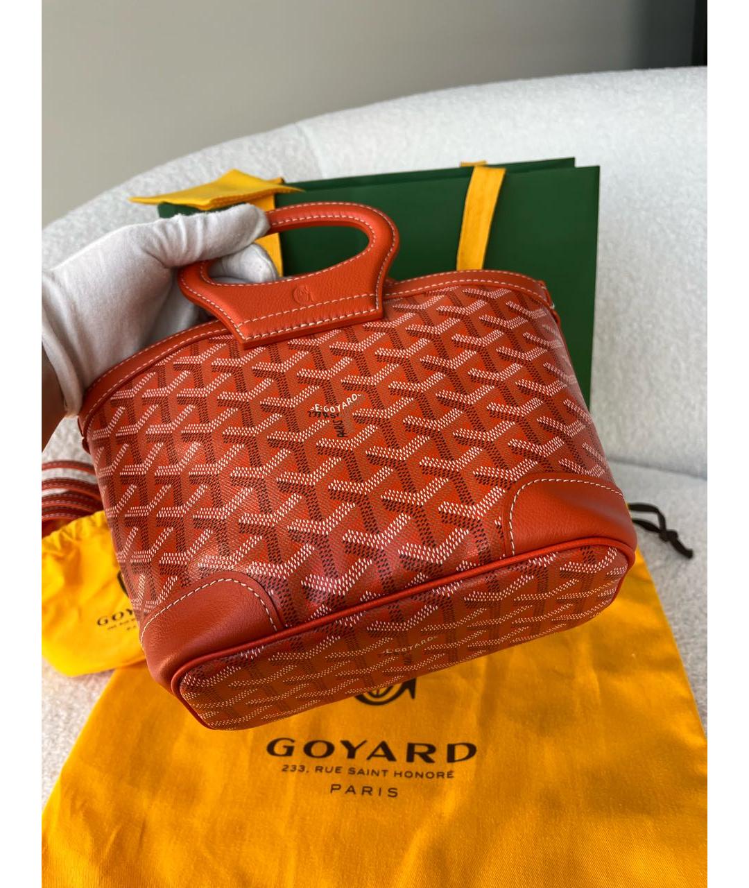 GOYARD Оранжевая сумка с короткими ручками, фото 6