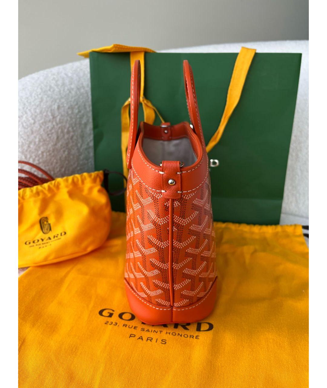 GOYARD Оранжевая сумка с короткими ручками, фото 5