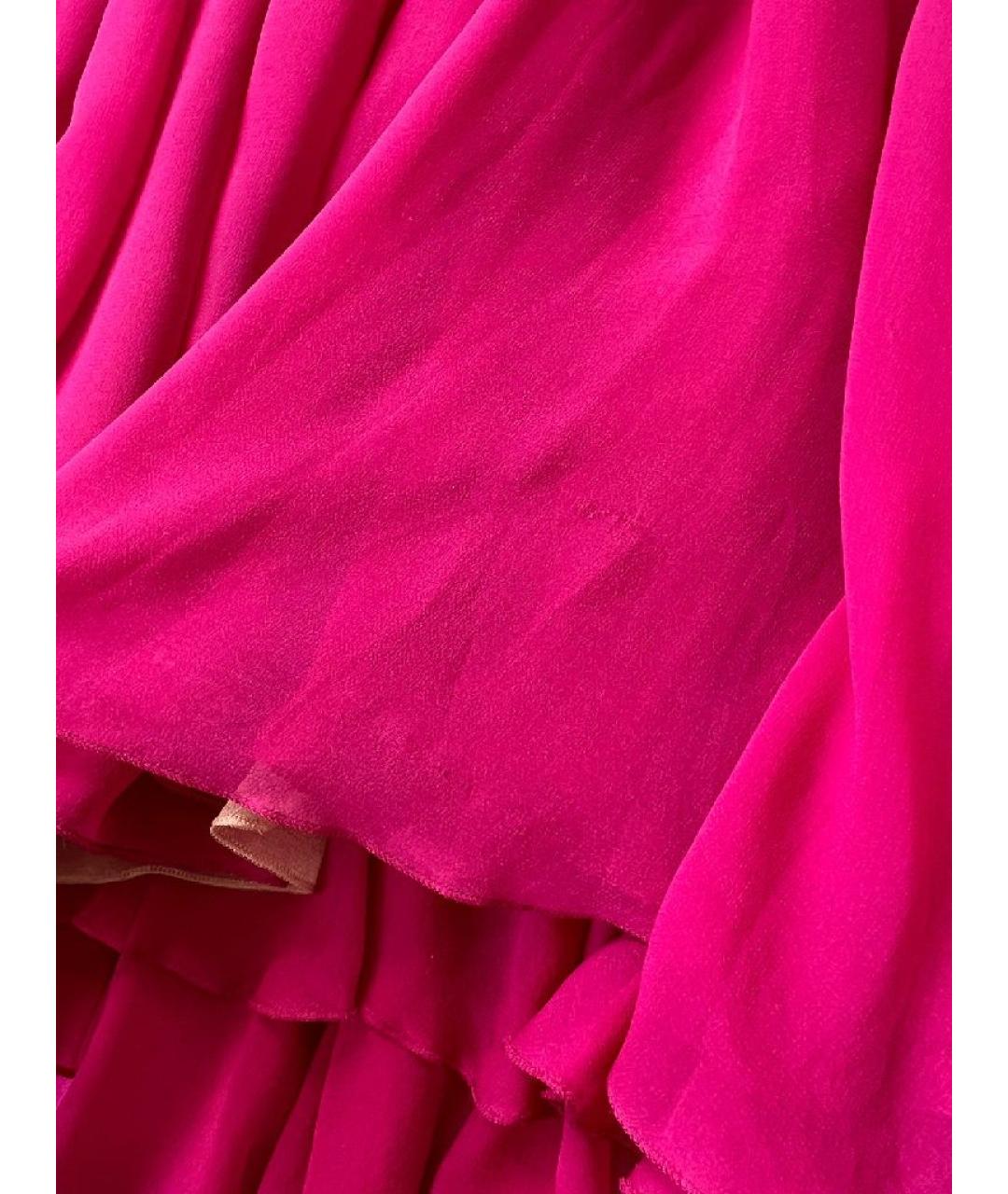ELIE SAAB Розовое шелковое повседневное платье, фото 4