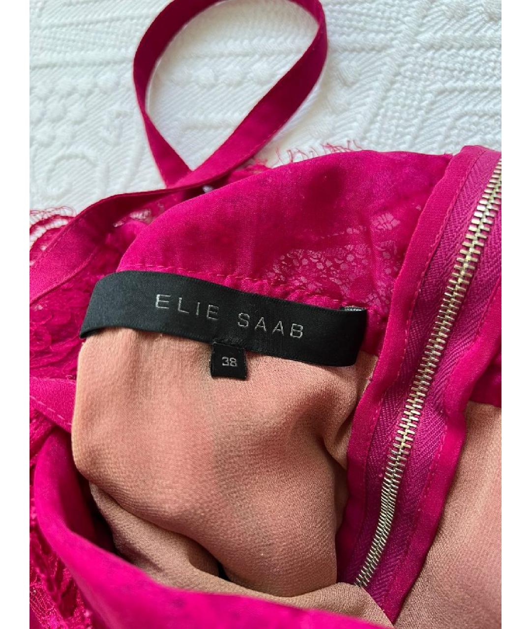 ELIE SAAB Розовое шелковое повседневное платье, фото 7