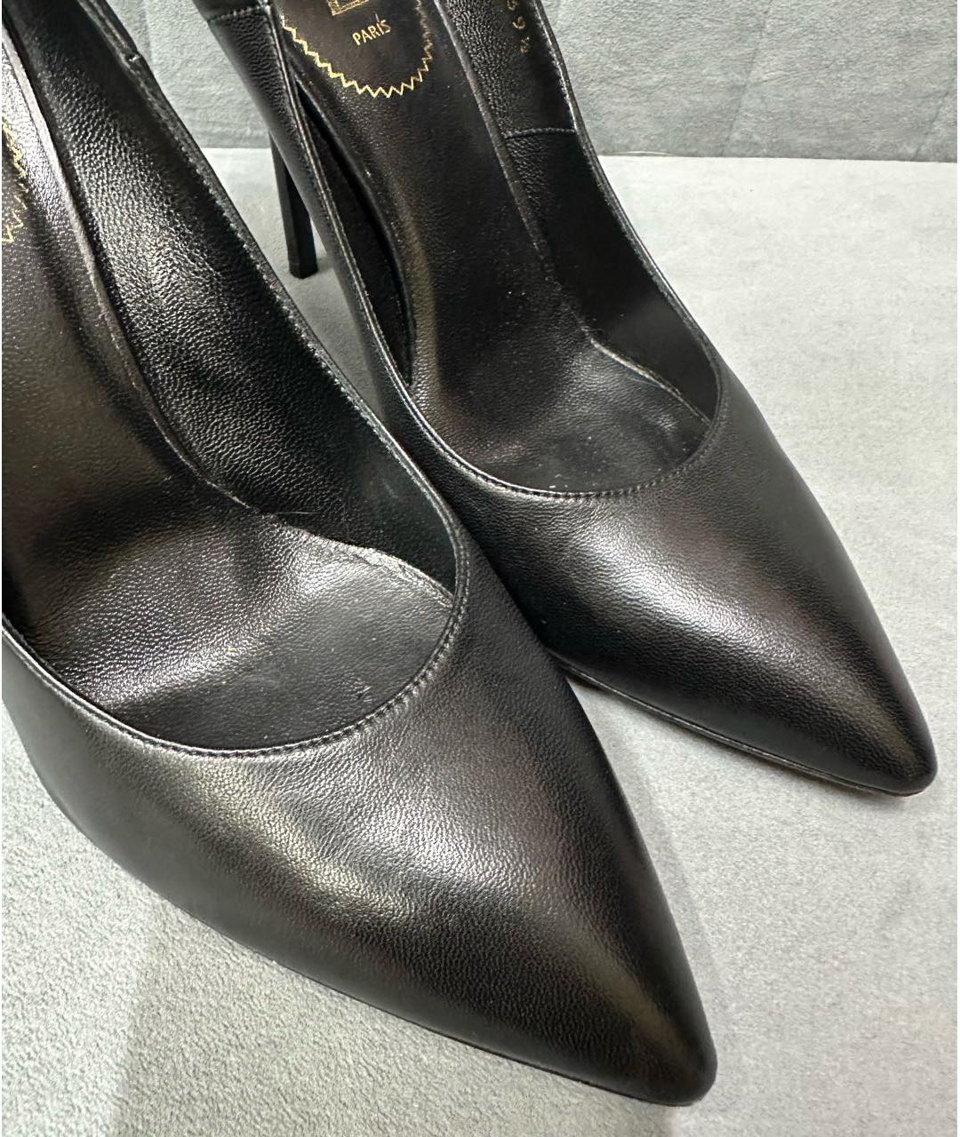 SAINT LAURENT Черные кожаные туфли, фото 4