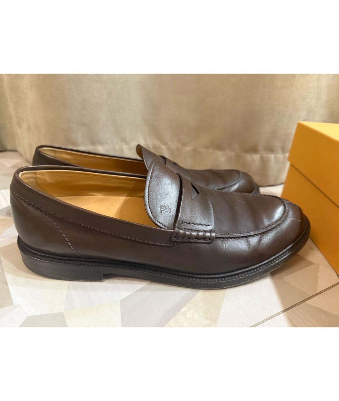 TOD'S Коричневые кожаные лоферы, фото 5