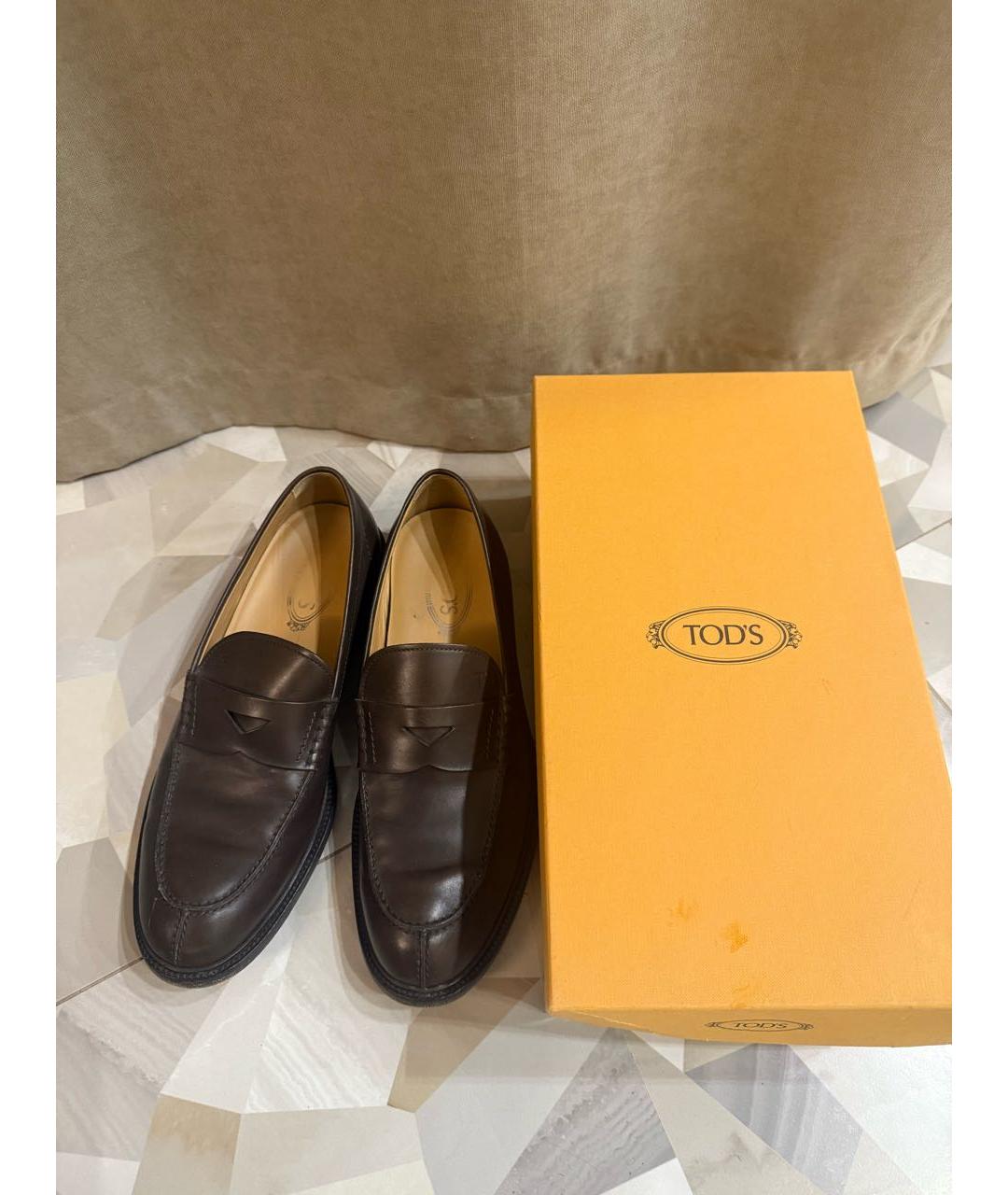 TOD'S Коричневые кожаные лоферы, фото 2