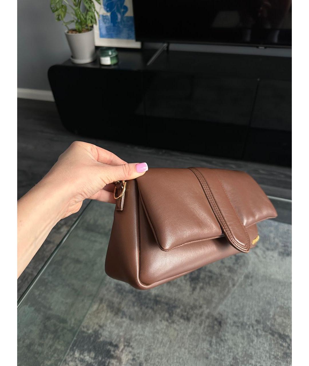 JACQUEMUS Коричневая кожаная сумка через плечо, фото 2