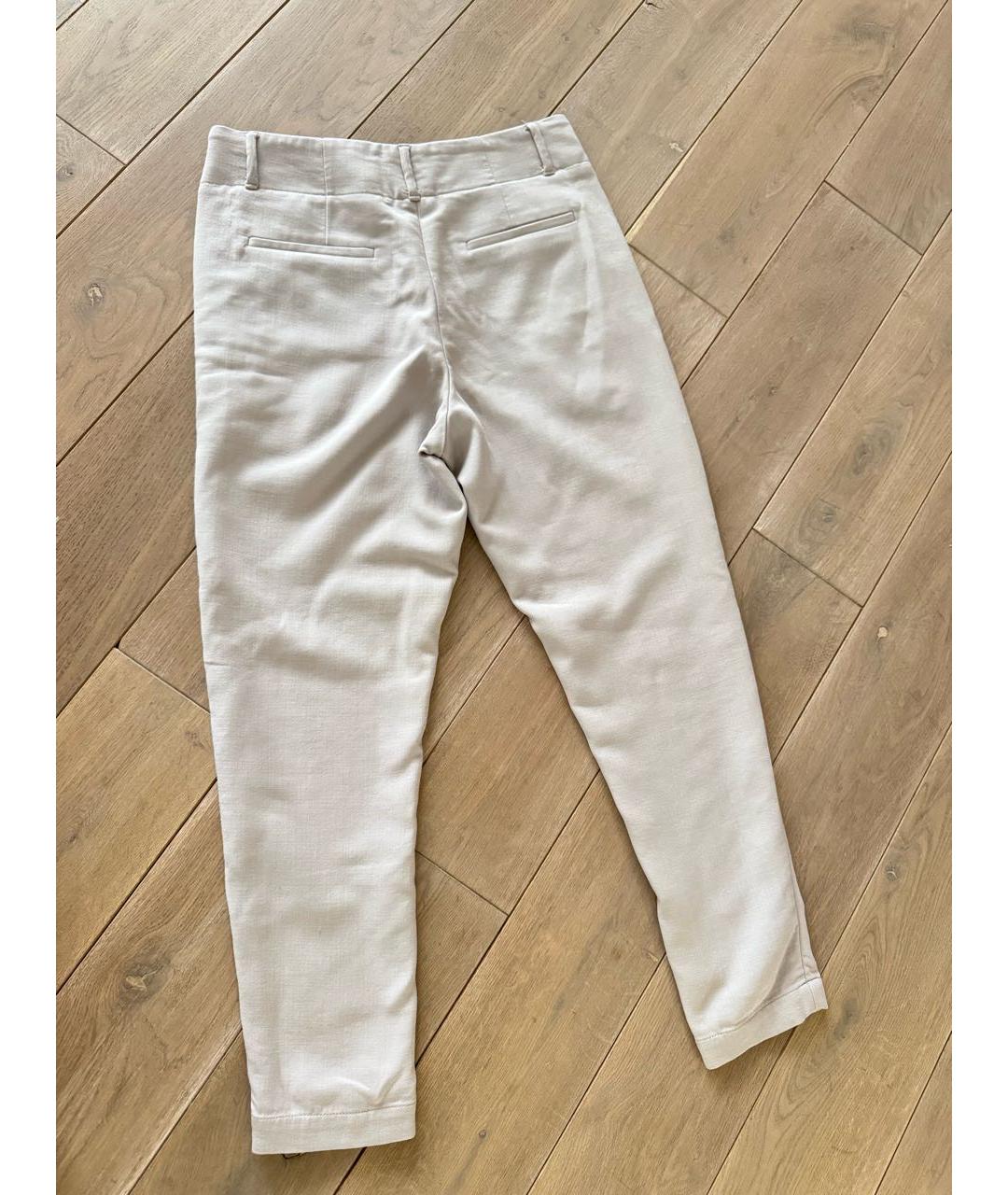 BRUNELLO CUCINELLI Серые шерстяные брюки узкие, фото 2