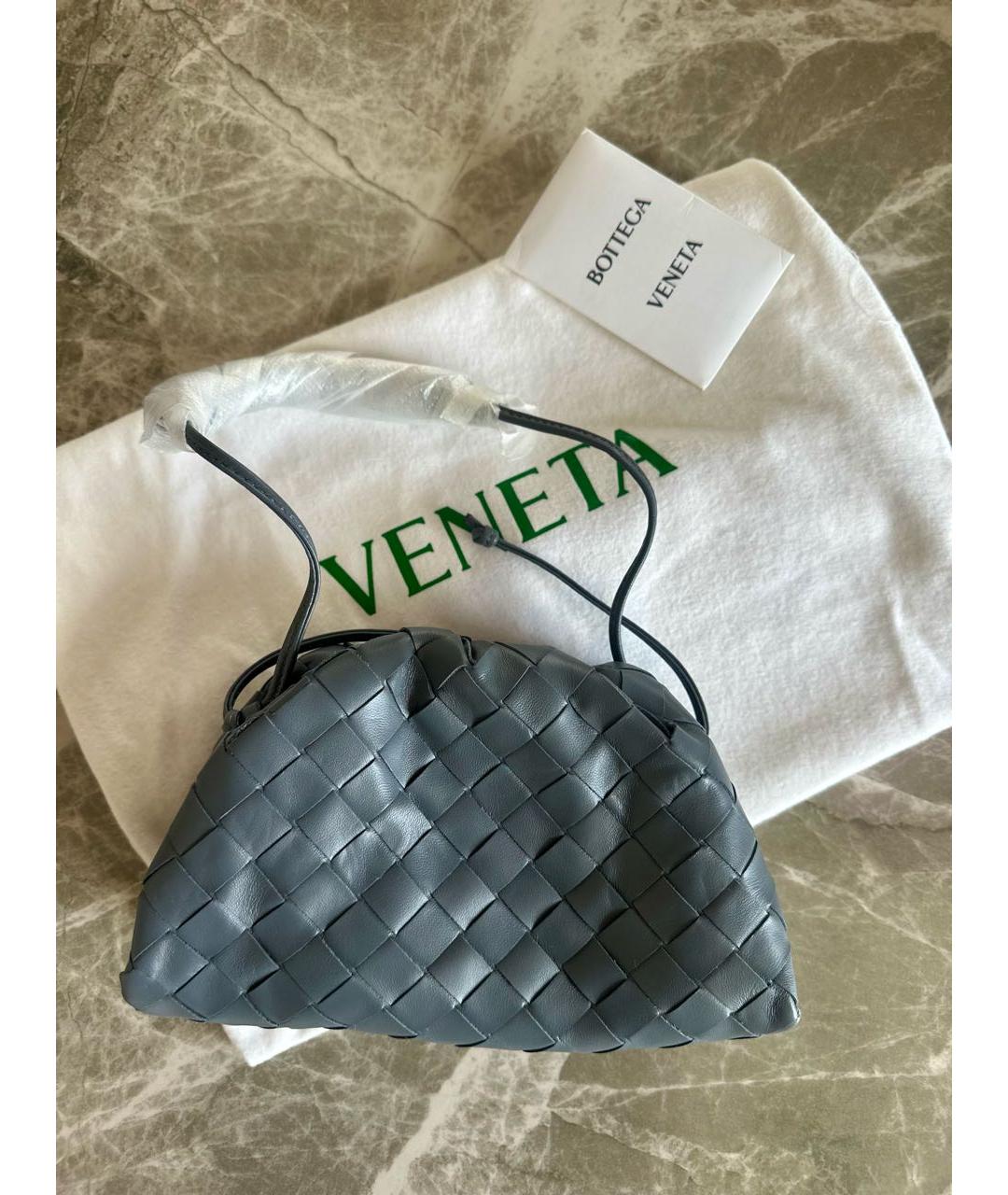 BOTTEGA VENETA Серая кожаная сумка через плечо, фото 5