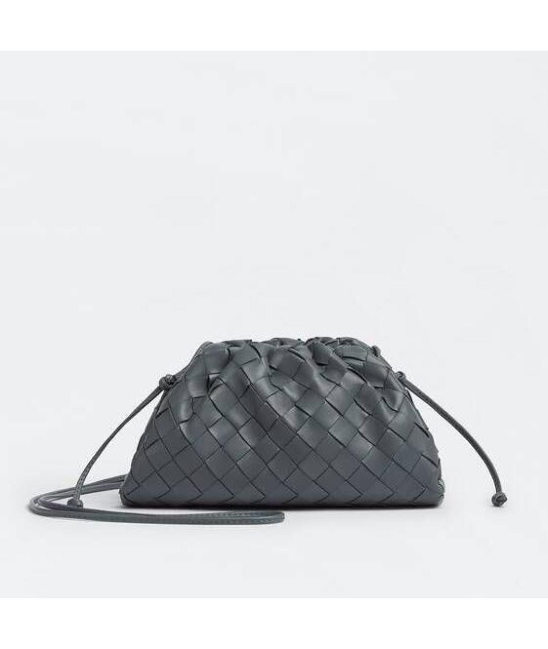 BOTTEGA VENETA Серая кожаная сумка через плечо, фото 6
