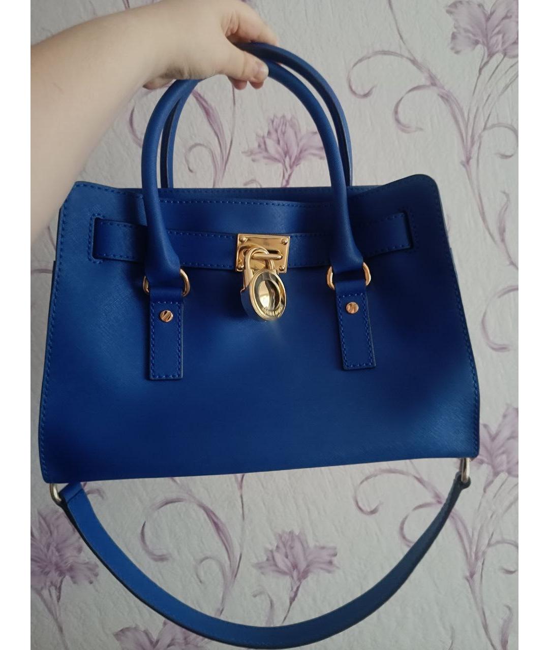MICHAEL MICHAEL KORS Синяя кожаная сумка тоут, фото 4