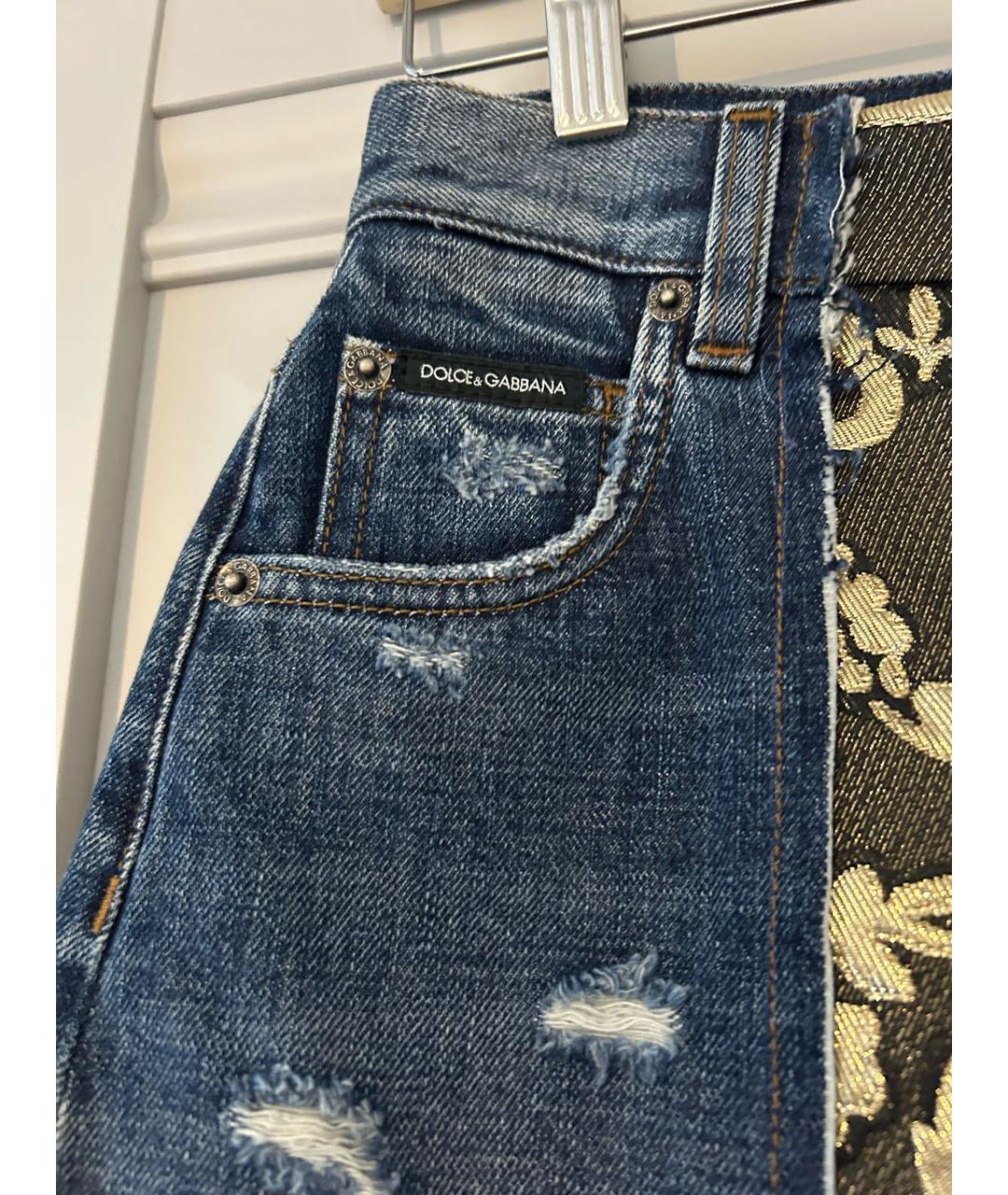 DOLCE&GABBANA Мульти хлопковые джинсы слим, фото 4