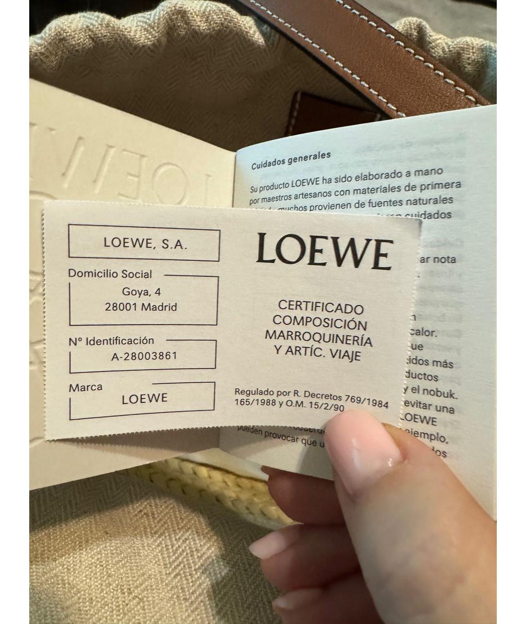 LOEWE Коричневая сумка через плечо, фото 6