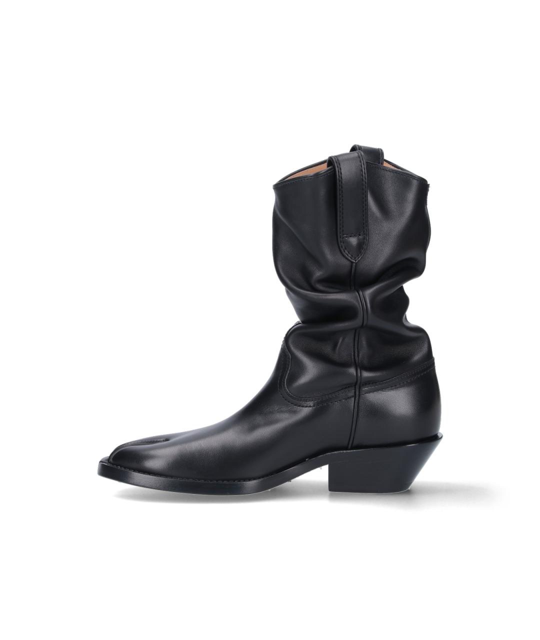 MAISON MARGIELA Черные кожаные сапоги, фото 3