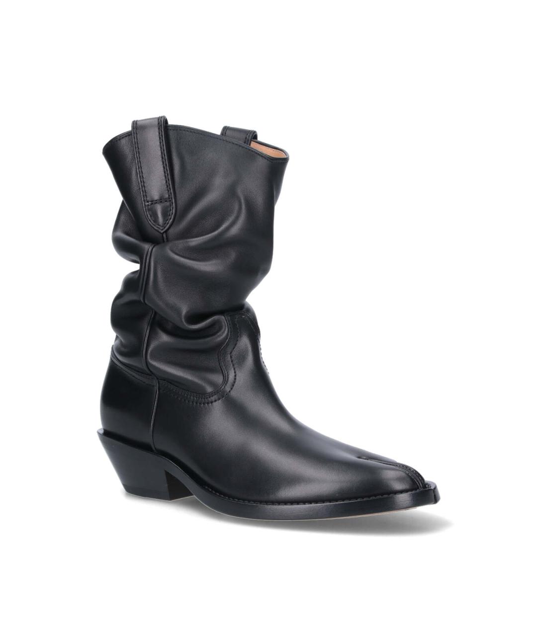 MAISON MARGIELA Черные кожаные сапоги, фото 2