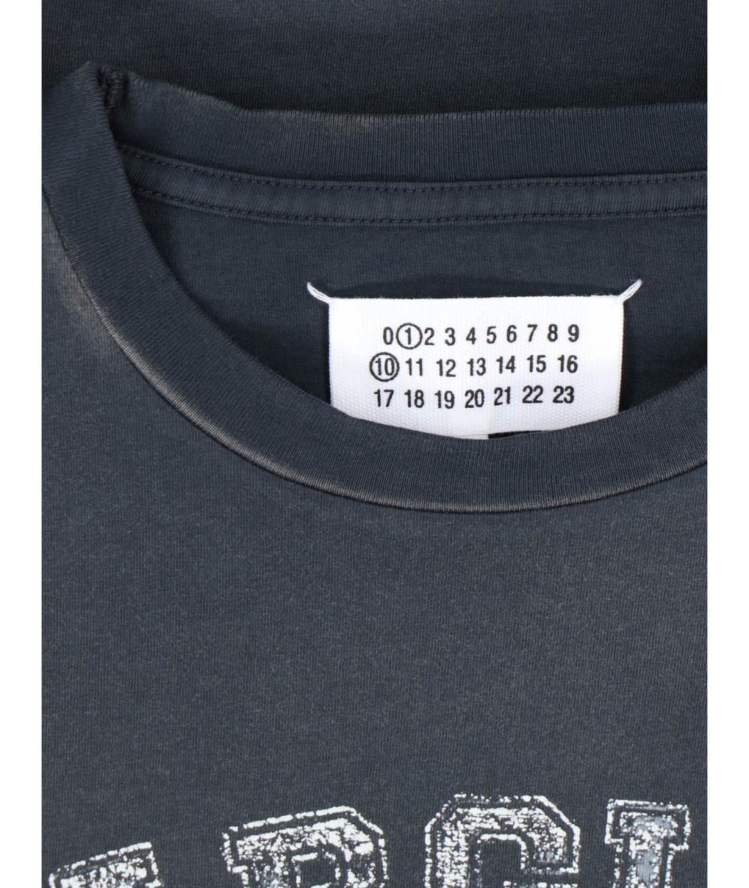 MAISON MARGIELA Антрацитовая хлопковая футболка, фото 3