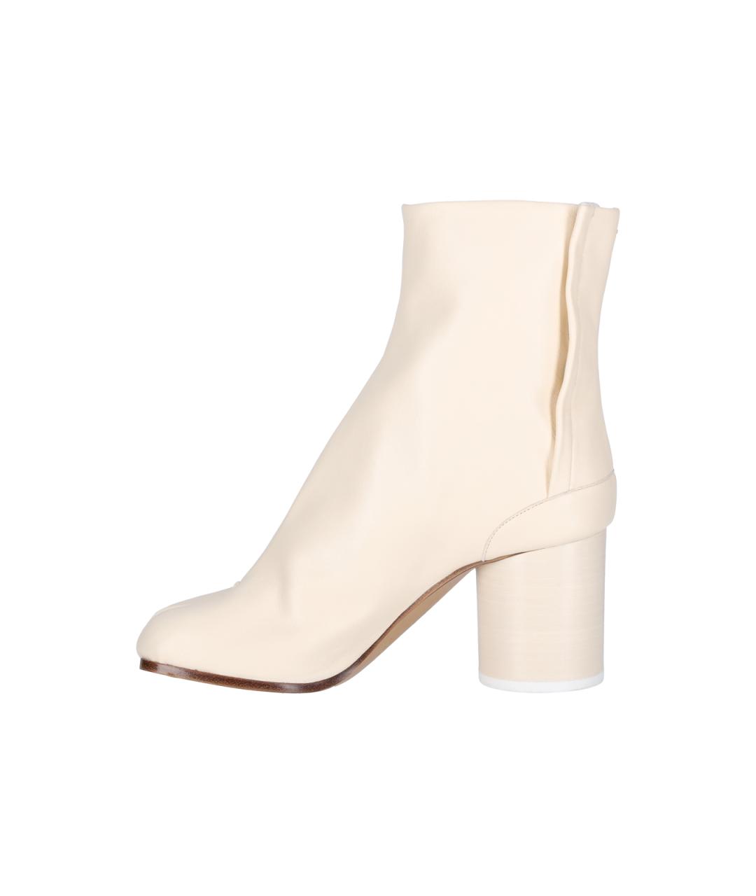 MAISON MARGIELA Бежевые кожаные сапоги, фото 3