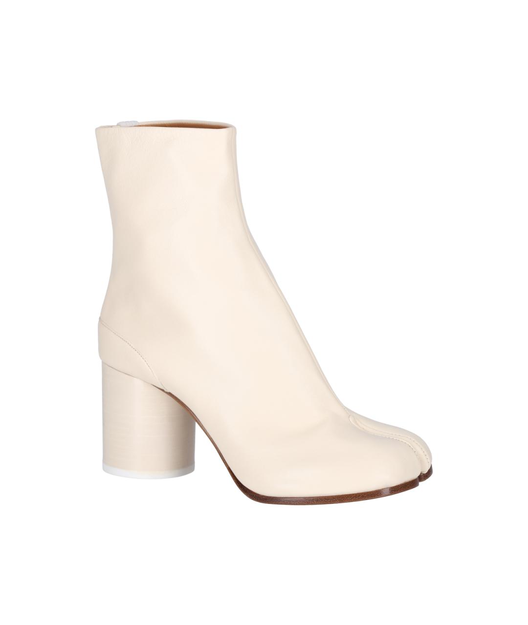 MAISON MARGIELA Бежевые кожаные сапоги, фото 2