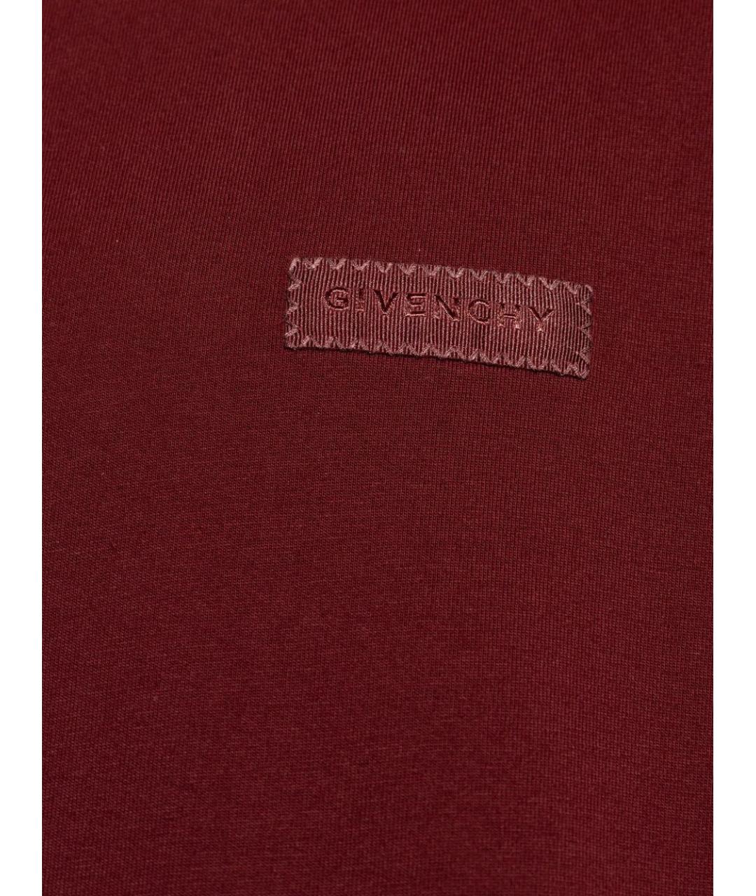 GIVENCHY Бордовая хлопковая футболка, фото 5
