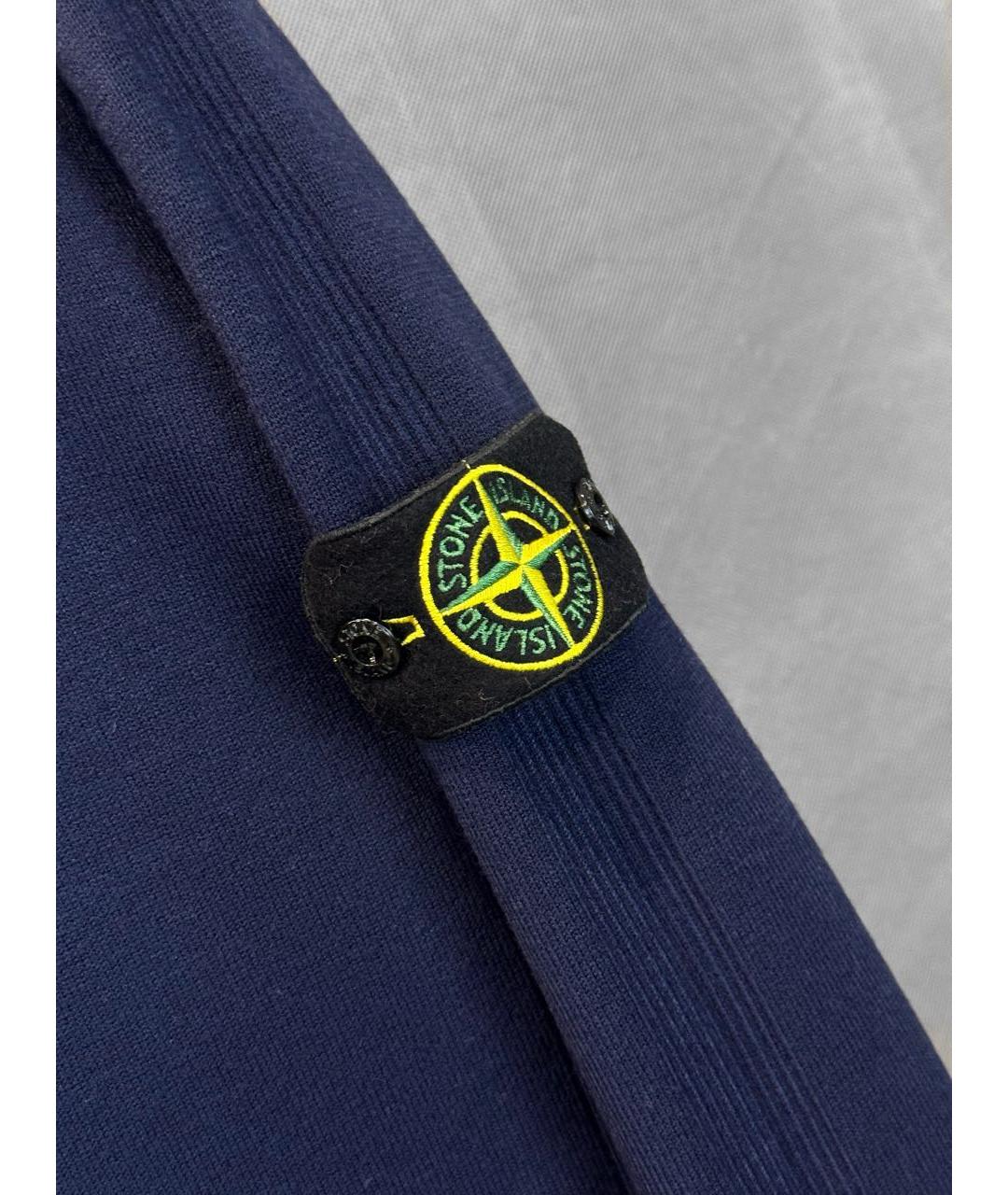 STONE ISLAND Темно-синяя хлопковая водолазка, фото 4