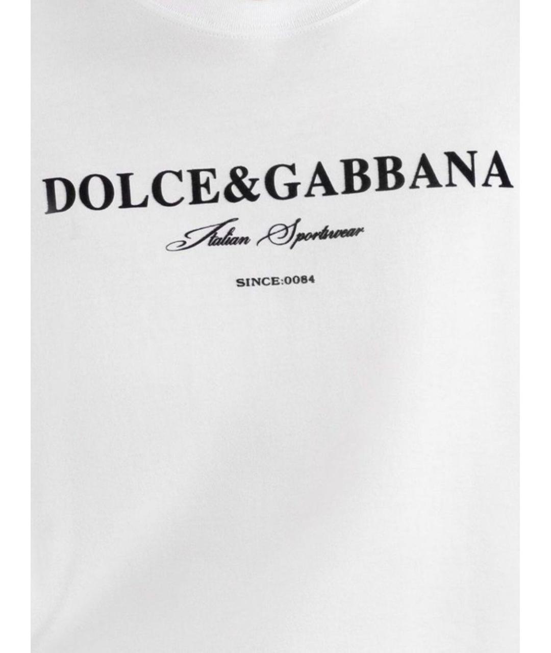 DOLCE&GABBANA Белая хлопковая футболка, фото 2