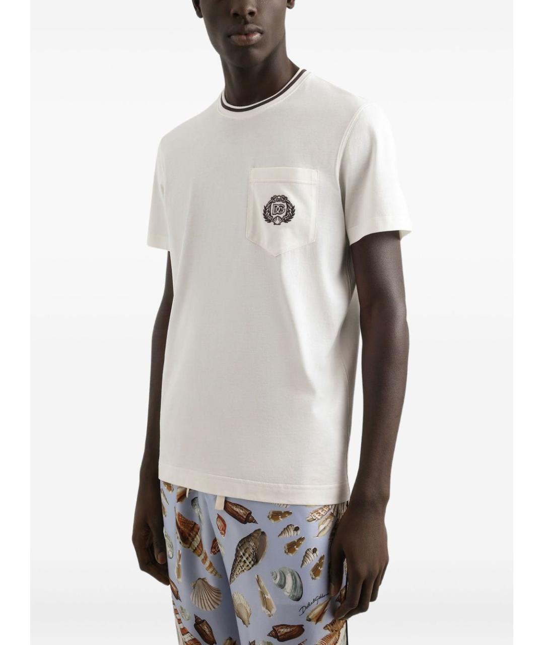 DOLCE&GABBANA Белая хлопковая футболка, фото 3