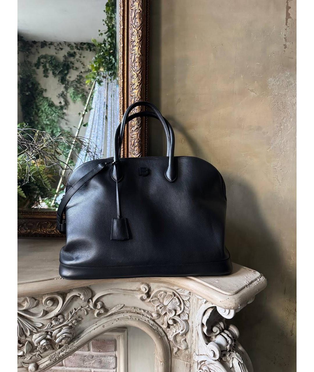 BALENCIAGA Черная кожаная сумка тоут, фото 8