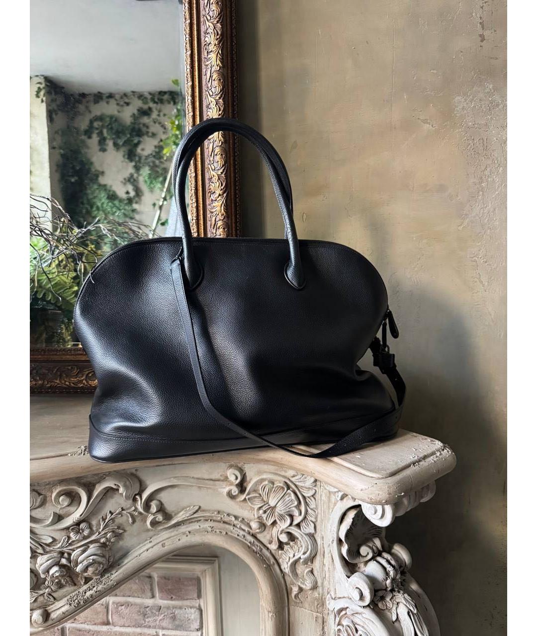 BALENCIAGA Черная кожаная сумка тоут, фото 2