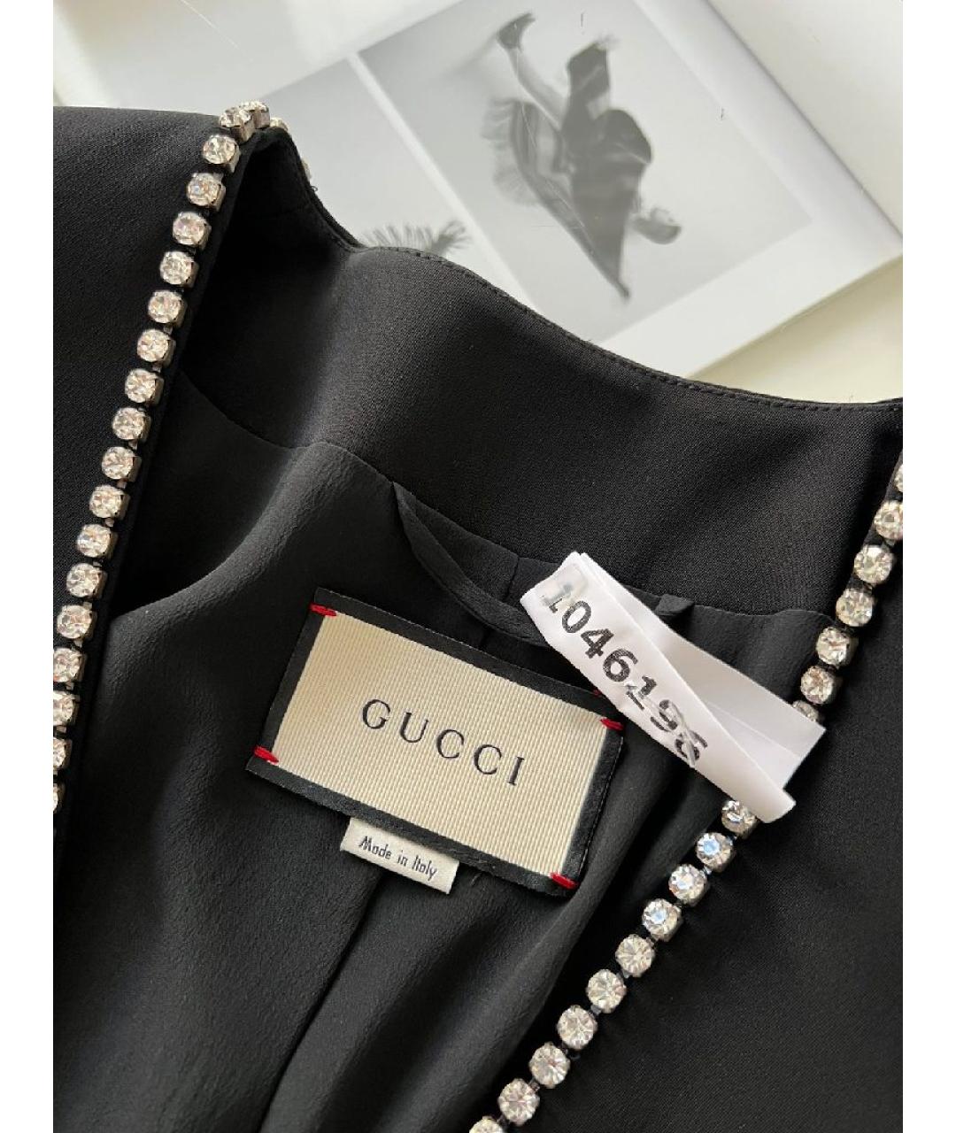 GUCCI Черный ацетатный жакет/пиджак, фото 9