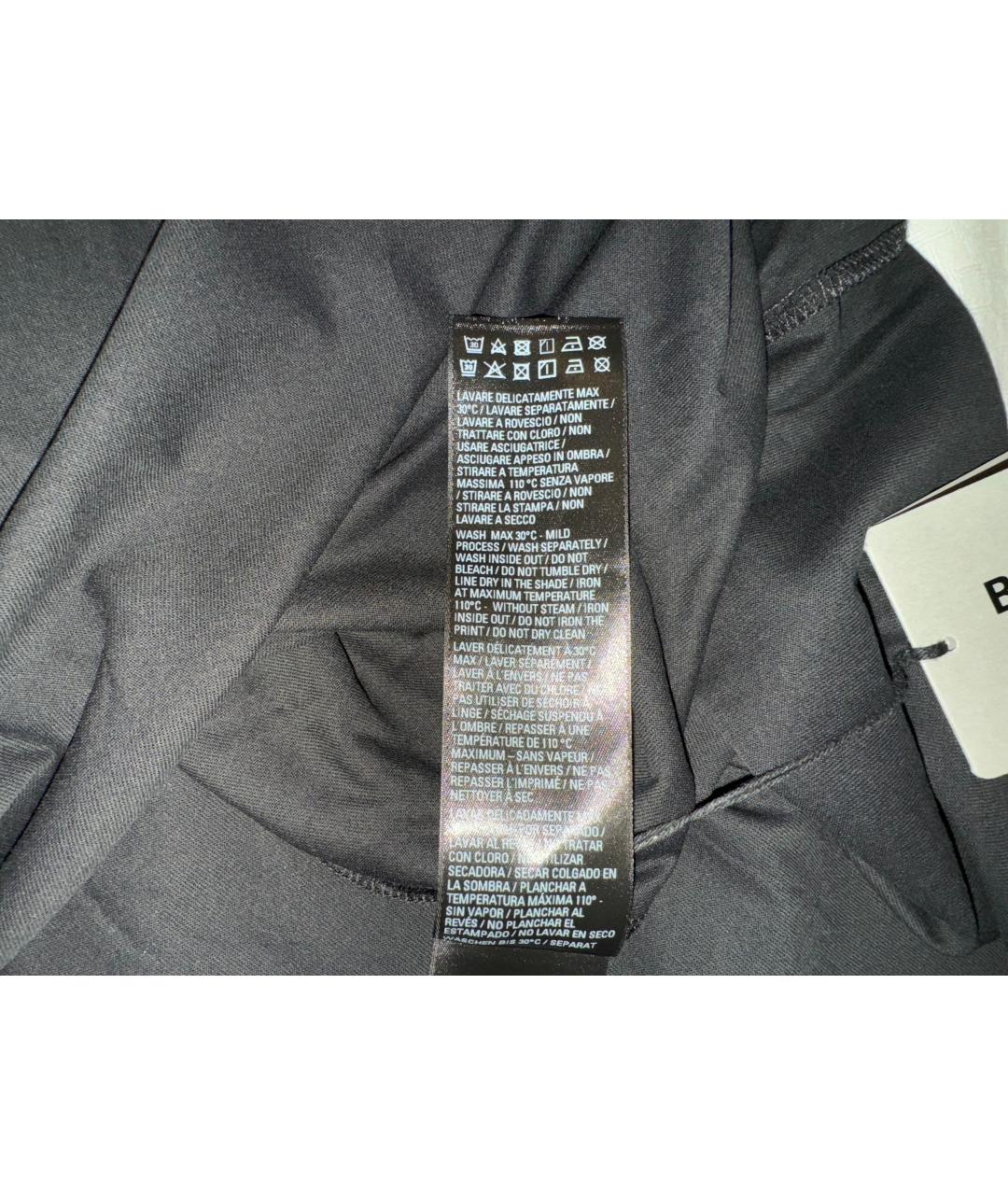 BALENCIAGA Черная хлопковая футболка, фото 9