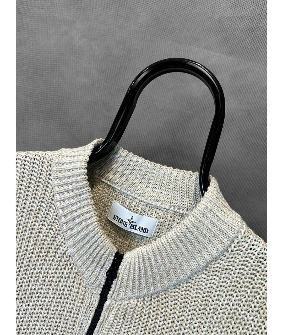 STONE ISLAND Серый хлопковый джемпер / свитер, фото 3