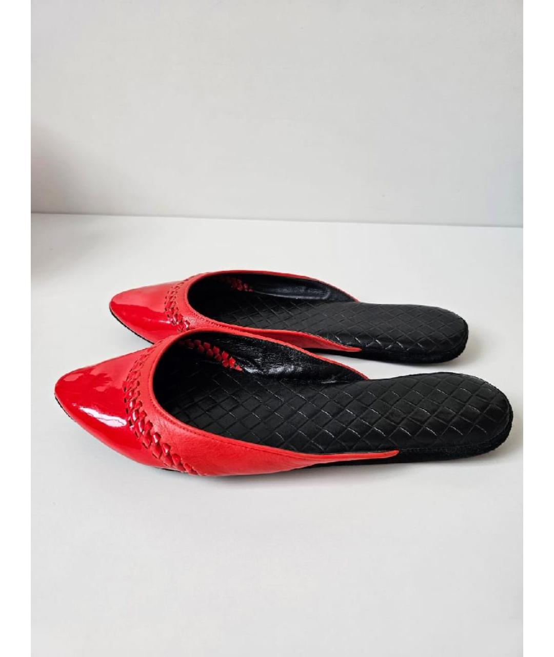 BOTTEGA VENETA Красные кожаные мюли, фото 8