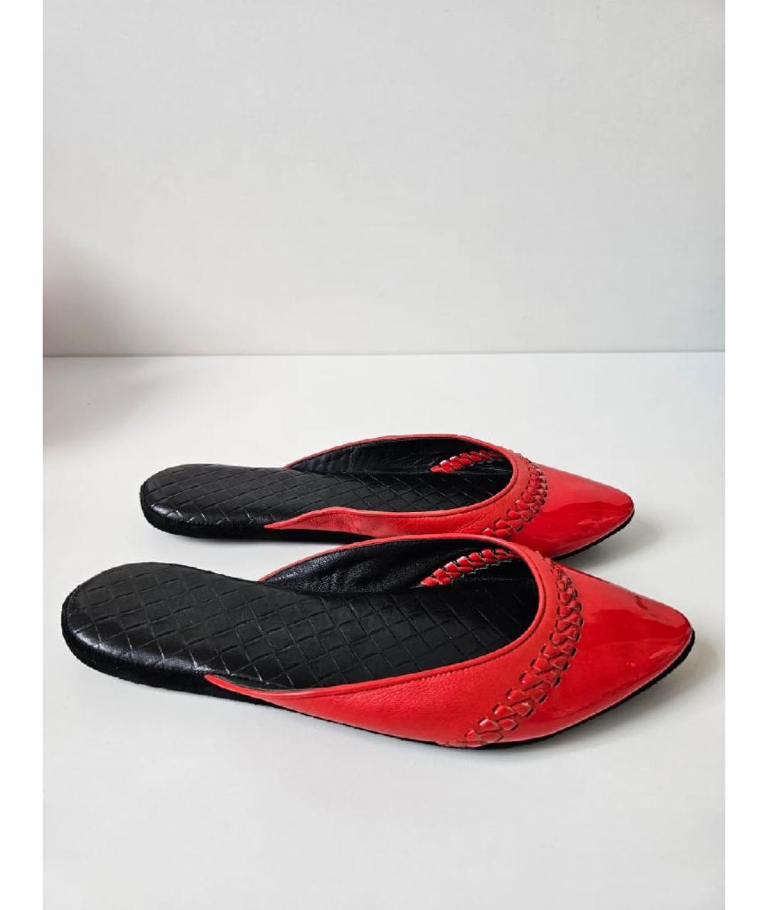 BOTTEGA VENETA Красные кожаные мюли, фото 9