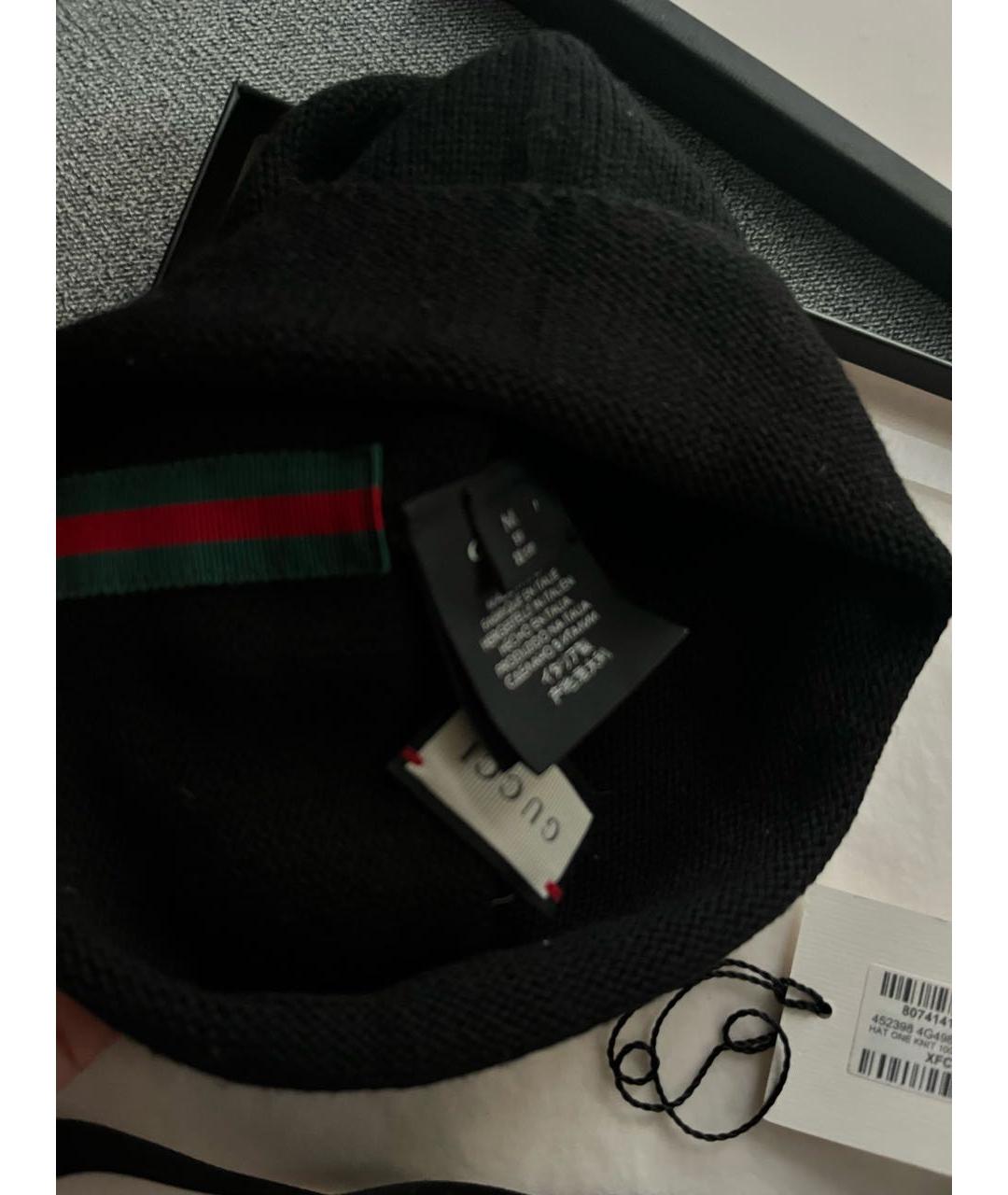 GUCCI Черная шерстяная шапка, фото 3