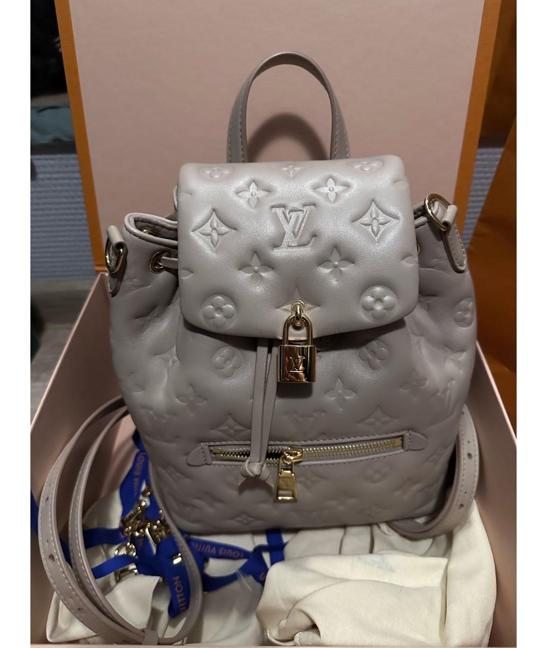 LOUIS VUITTON Бежевый кожаный рюкзак, фото 5