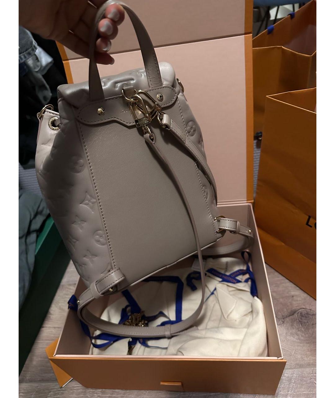 LOUIS VUITTON Бежевый кожаный рюкзак, фото 3
