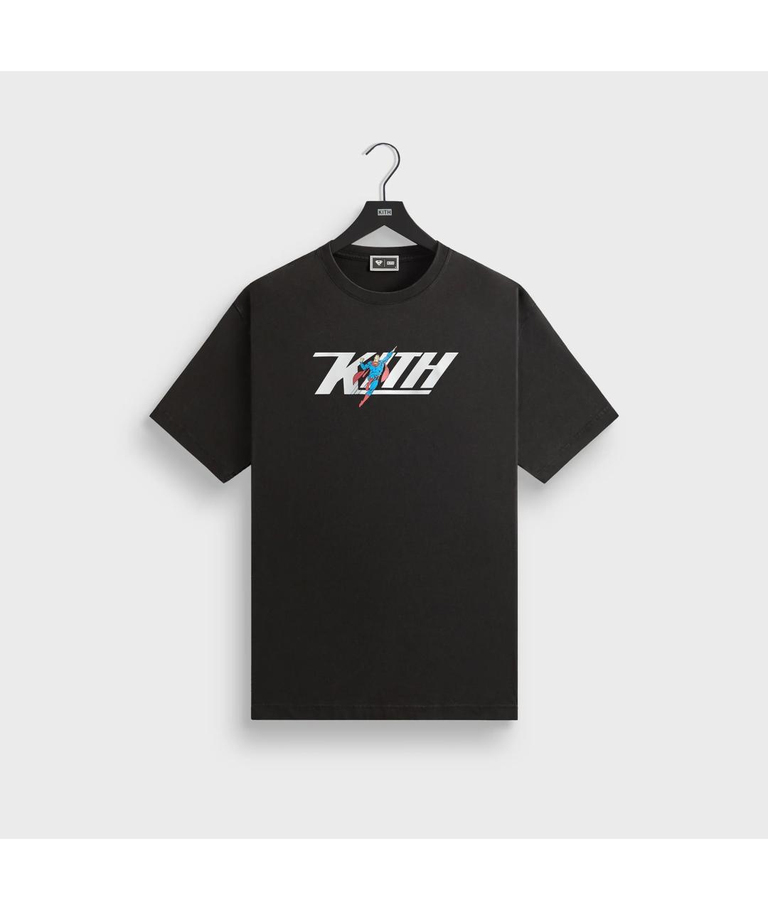KITH Черная хлопковая футболка, фото 3
