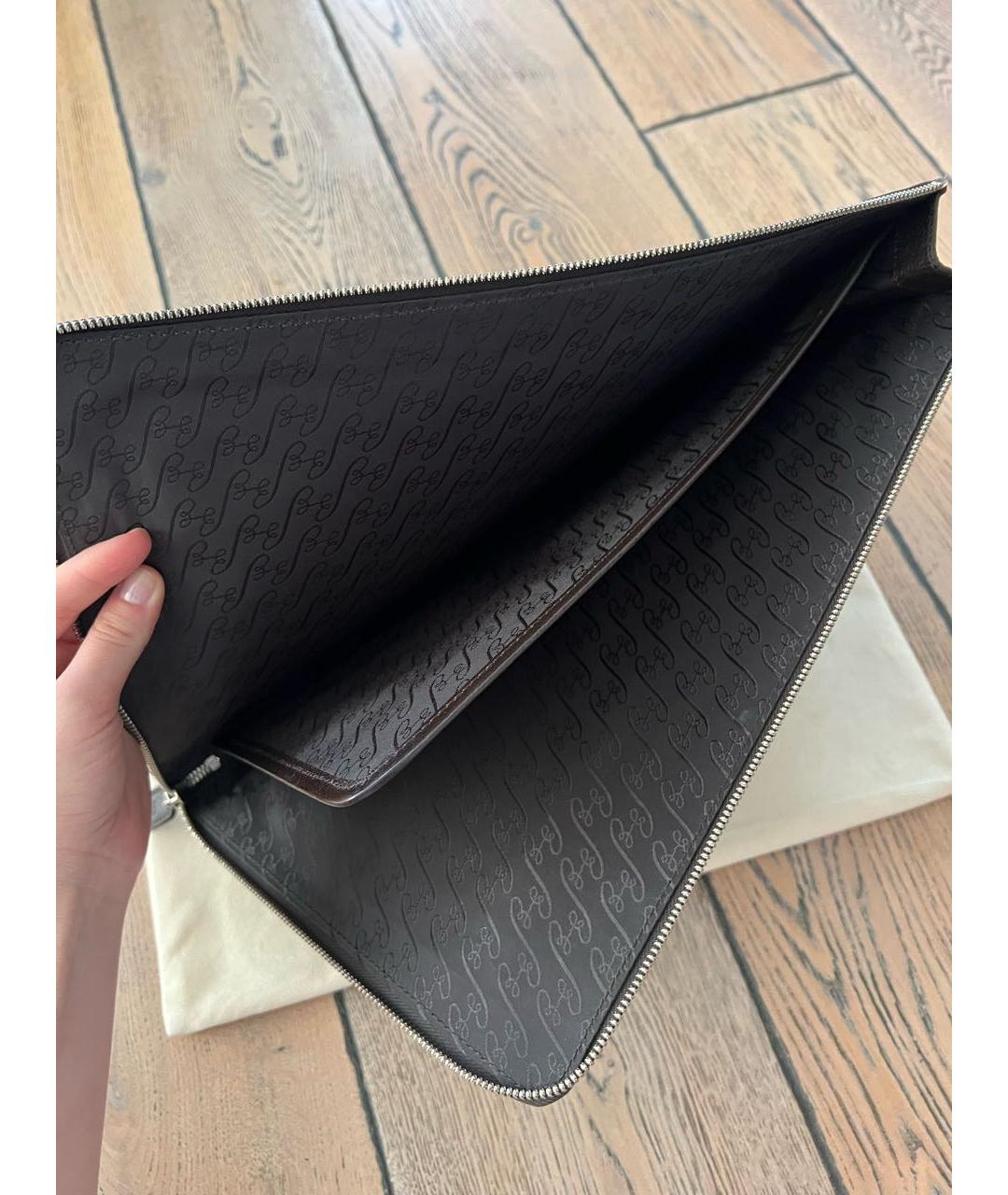 BRIONI Коричневая кожаная папка для документов, фото 7