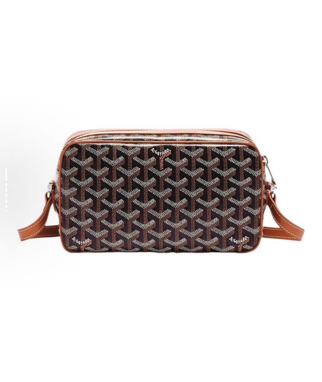 GOYARD Коричневая кожаная сумка через плечо, фото 3