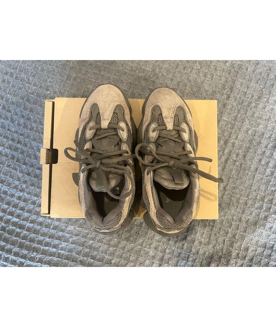 ADIDAS YEEZY Коричневые замшевые кроссовки, фото 3