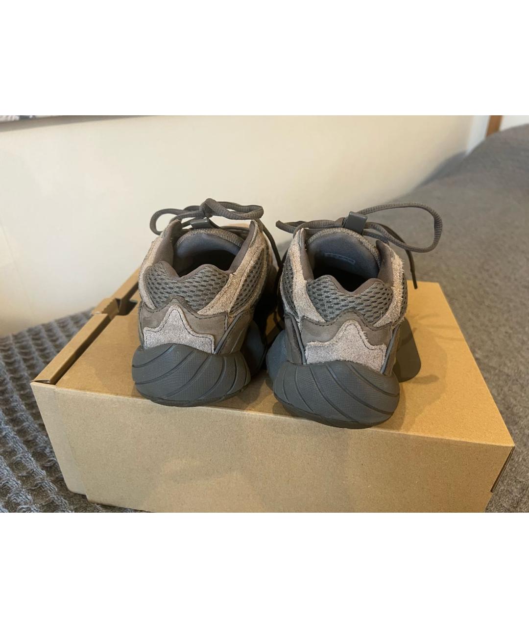 ADIDAS YEEZY Коричневые замшевые кроссовки, фото 4