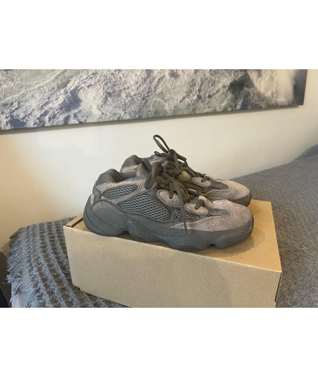 ADIDAS YEEZY Коричневые замшевые кроссовки, фото 6
