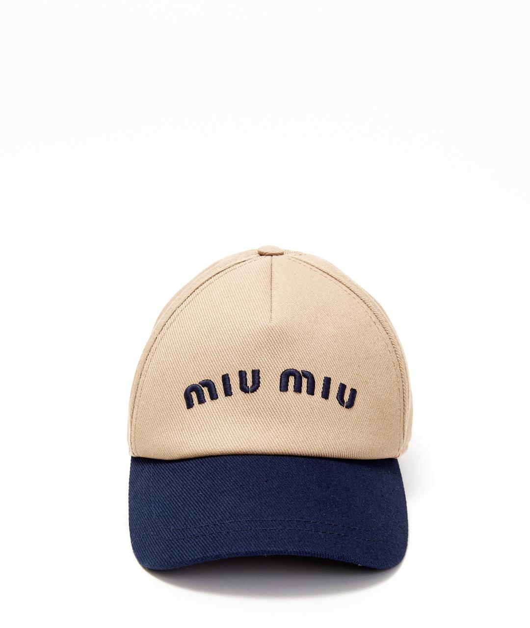 MIU MIU Бежевая хлопковая кепка, фото 3