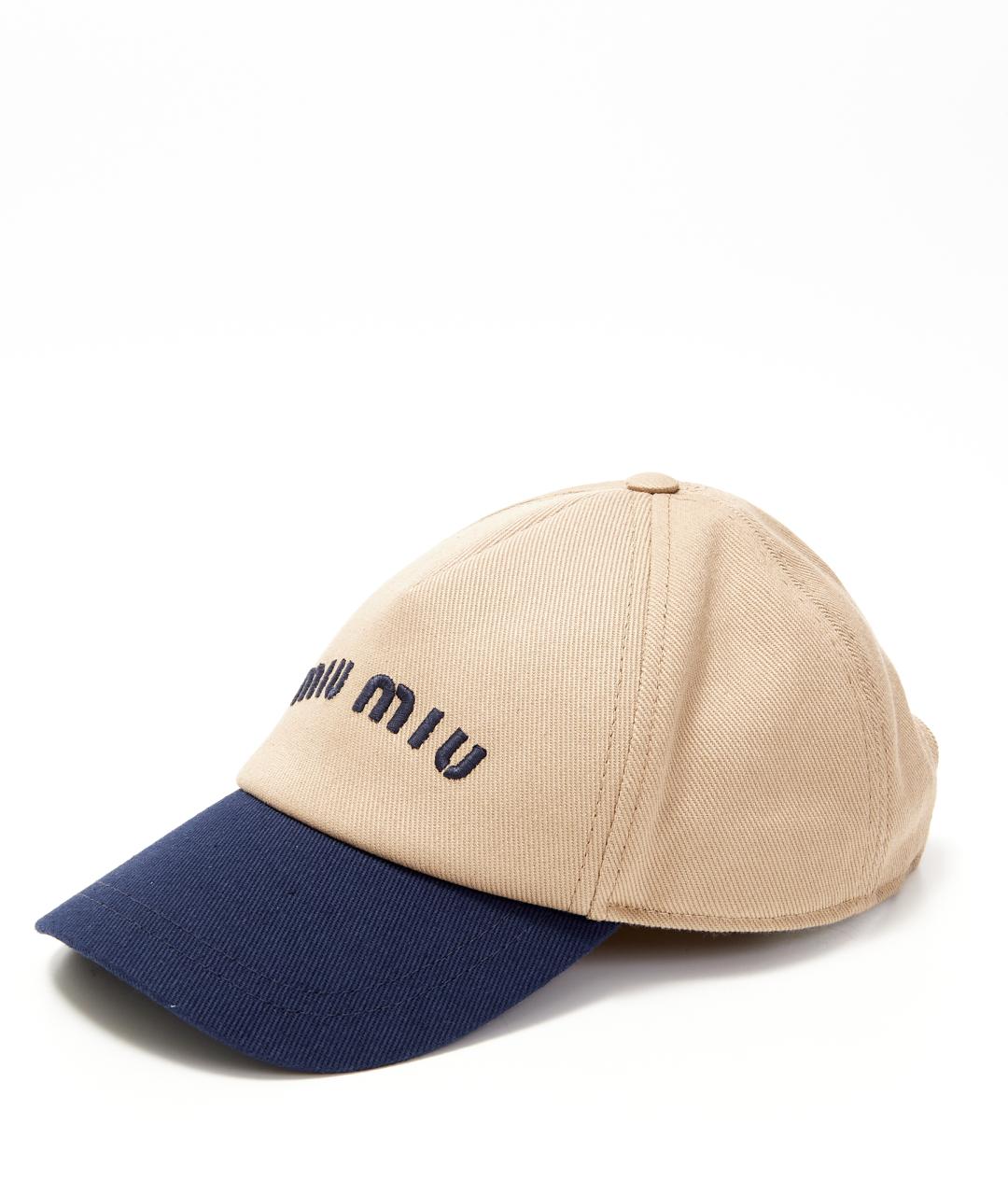 MIU MIU Бежевая хлопковая кепка, фото 8